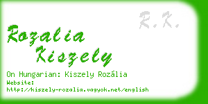 rozalia kiszely business card